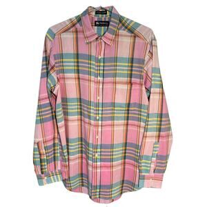 Burberry / Burberrys Vintage Plaid Long Sleeve Collared Shirt Size Large